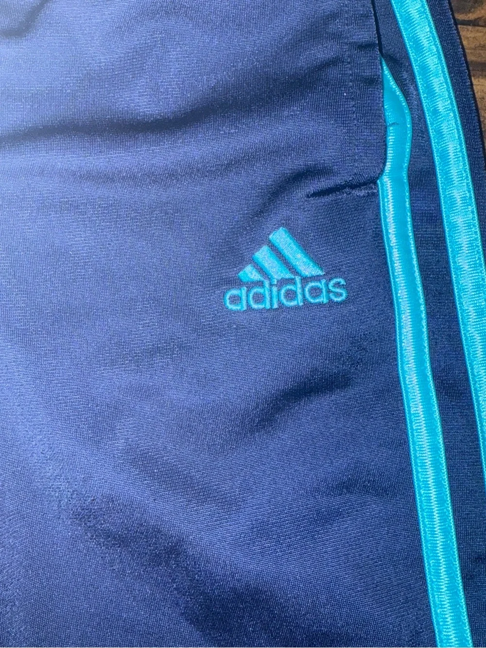 adidas Navy Joggers track pant with Teal Side Stripes